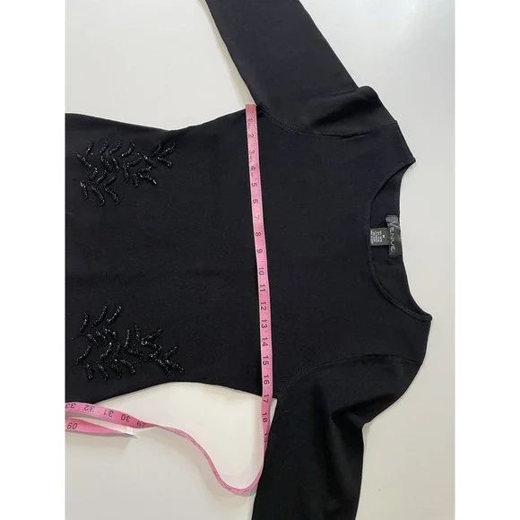 Vintage Venue Womens Beaded Sweater Medium‎ Y2K Whimsigoth Vamp Dark Fairy 90s - Picture 8 of 10